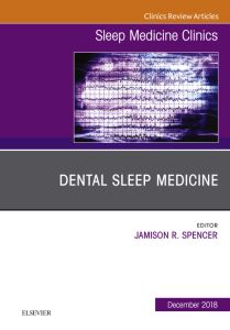 Dental Sleep Medicine, An Issue of Sleep Medicine Clinics